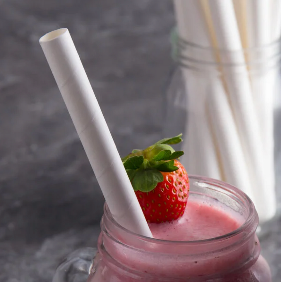 Smoothie Paper Straw - 8.5" - White