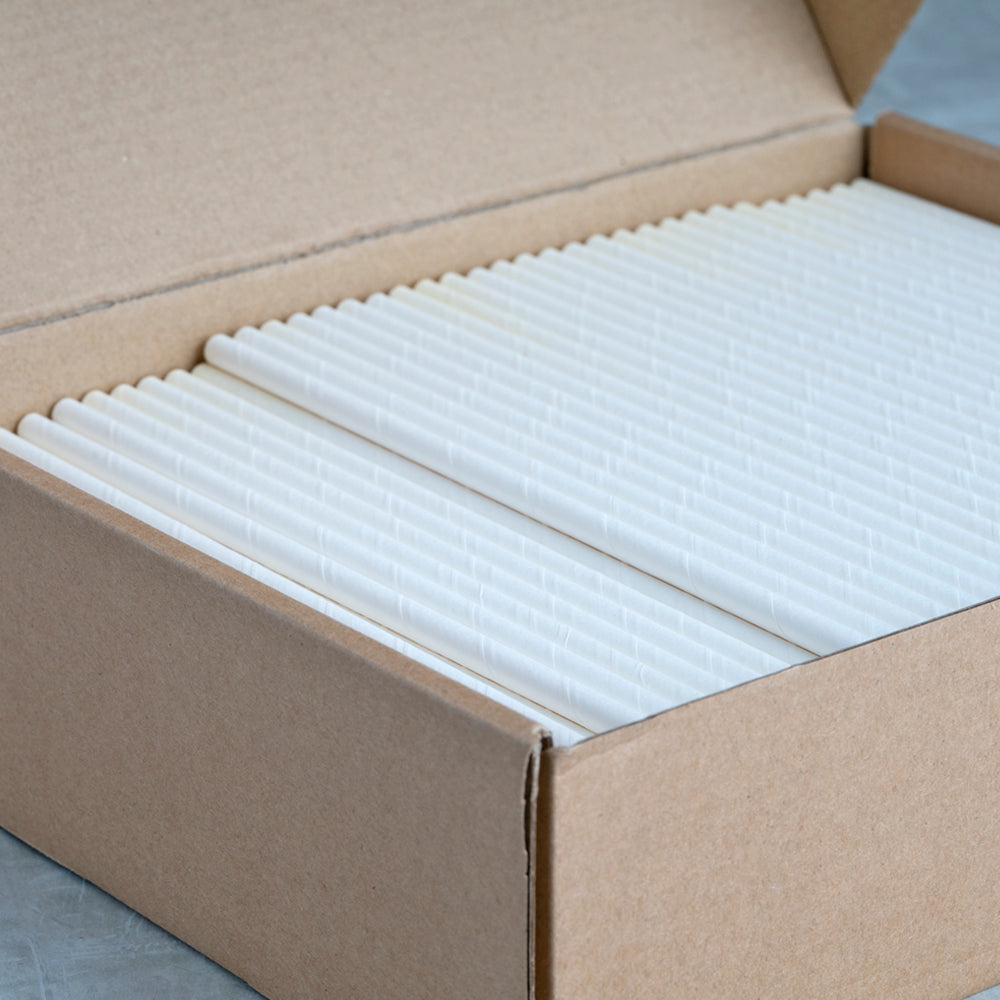 10 Regular White Straws (Slim) 500/box - RiteEarth Leading Manufacturer -  Serving Retail & Wholesale
