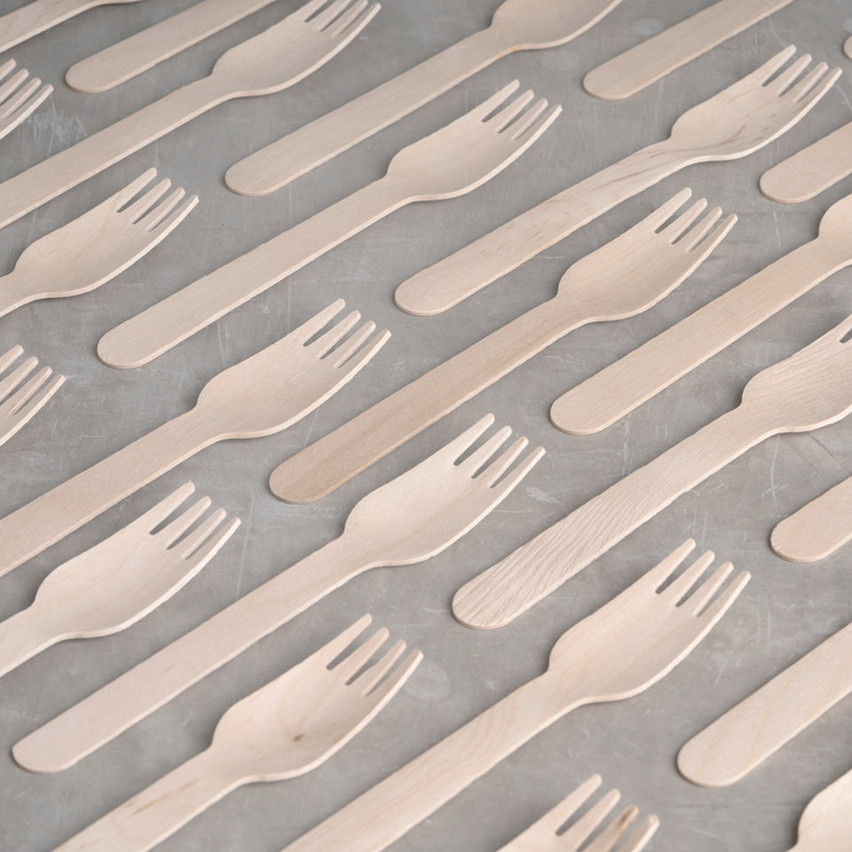 Strong, sustainable, and disposable birchwood fork