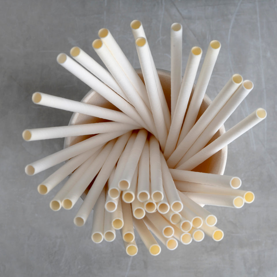 Eco-Friendly White Cocktail Paper Straw